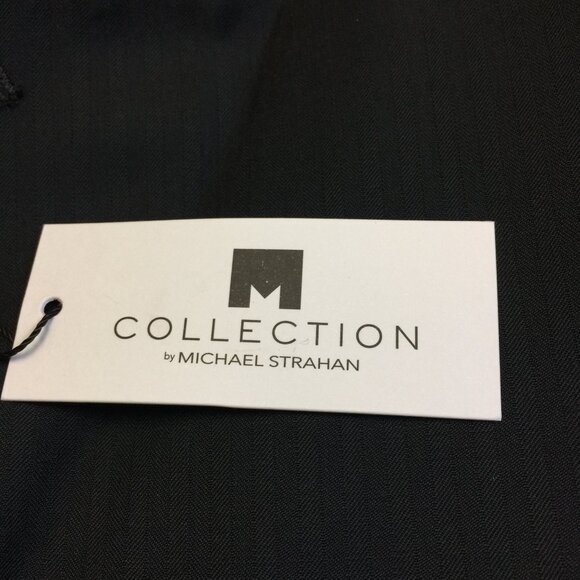 New! Michael Strahan Jacket Blazer Mens 56L Black Striped Wool Classic Fit - Picture 3 of 16